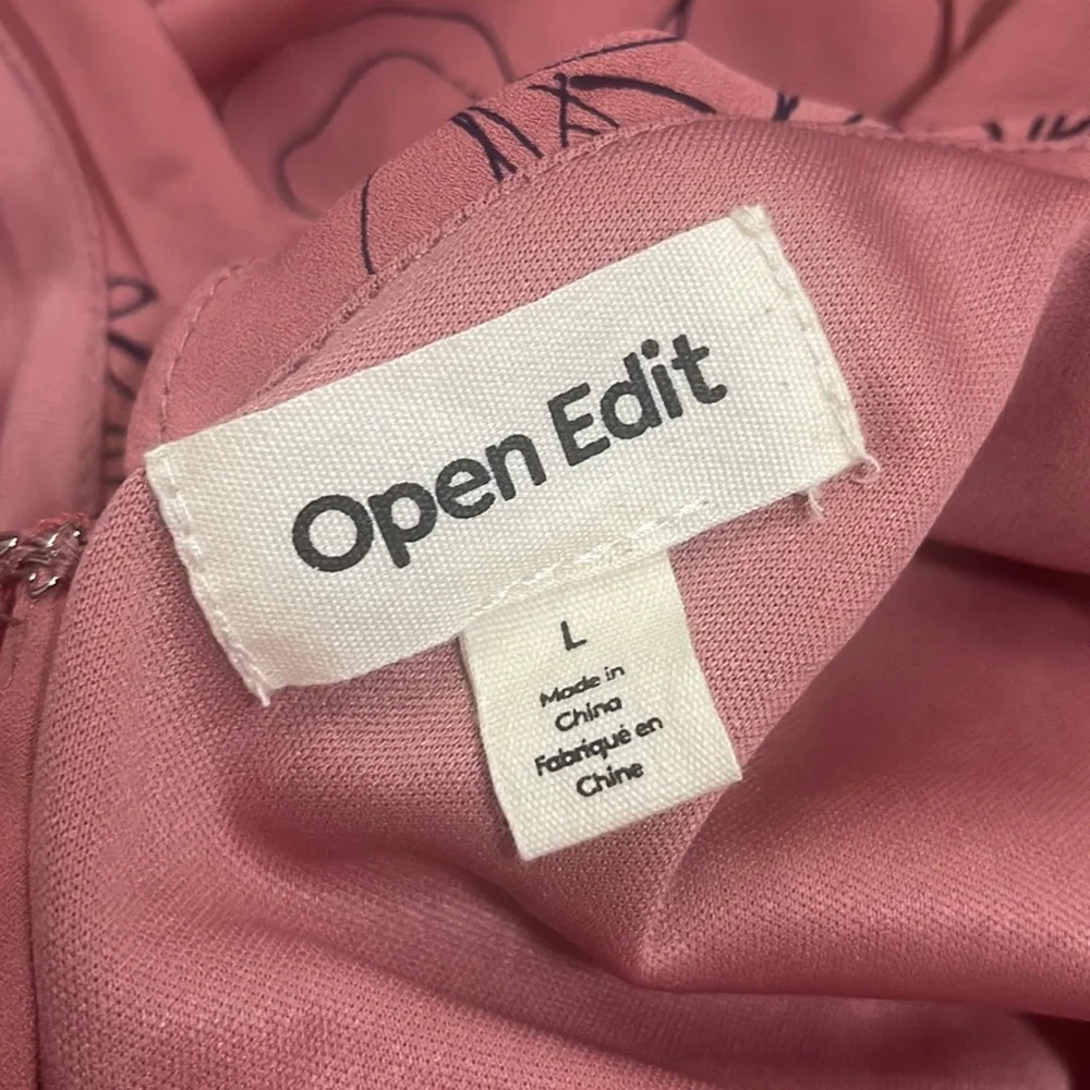 OPEN EDIT pink floral Cutout Long Sleeve Minidress size Large NWT - Picture 7 of 14